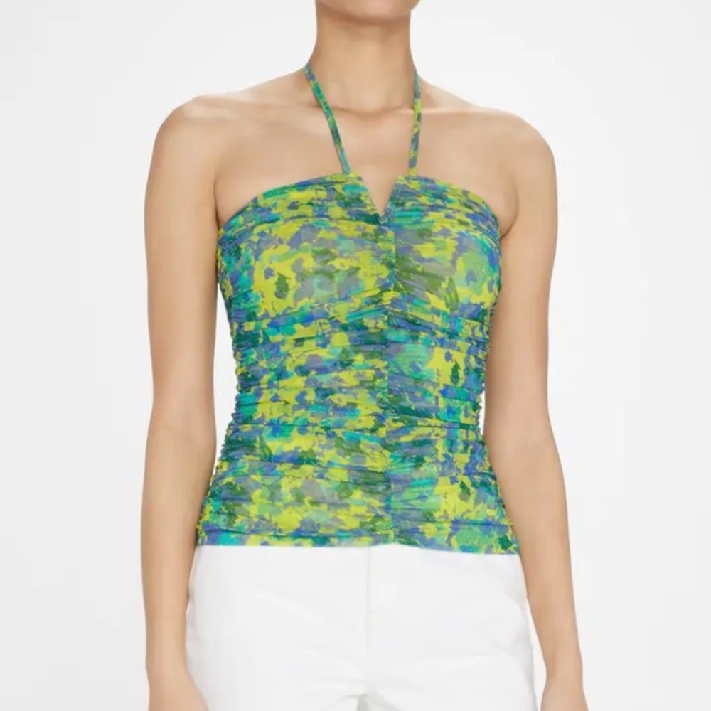 Ganni Floral Printed Halter Top